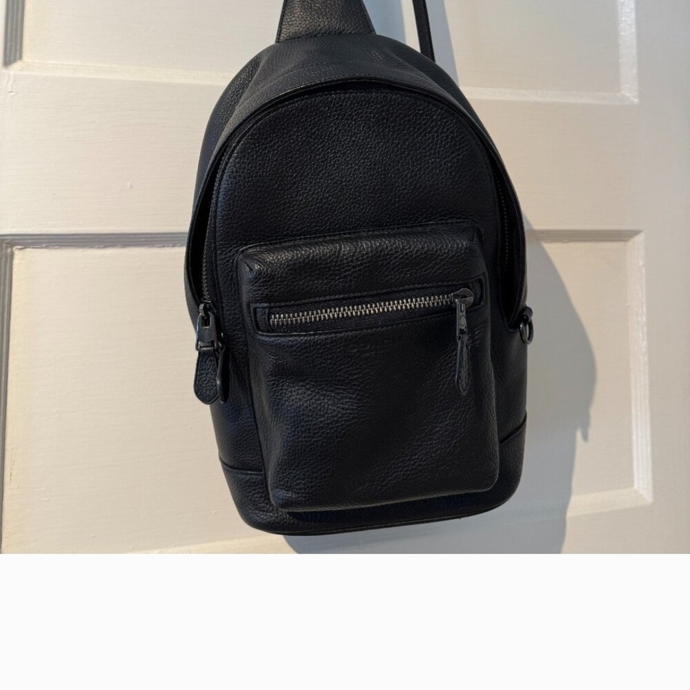 Coach West Pack Black Leather Men's Backpack
